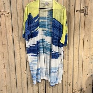 NWT Chicos sweater in fresh lime and blue.